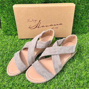 Vintage Havana Women's silver pia open toe sandal